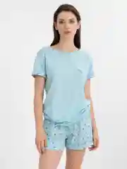 Голубой пижама женская с шортами, Lilians