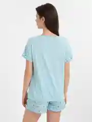 Голубой пижама женская с шортами, Lilians