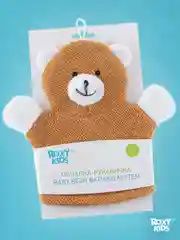 Коричневый детская мочалка рукавичка для купания 0+
