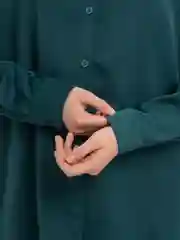 Тёмно-бирюзовый комплект летний женский  двойка рубашка и брюки палаццо в пижамном стиле