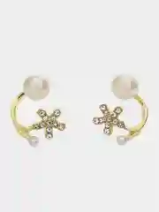 Серьги с жемчугом и цветком