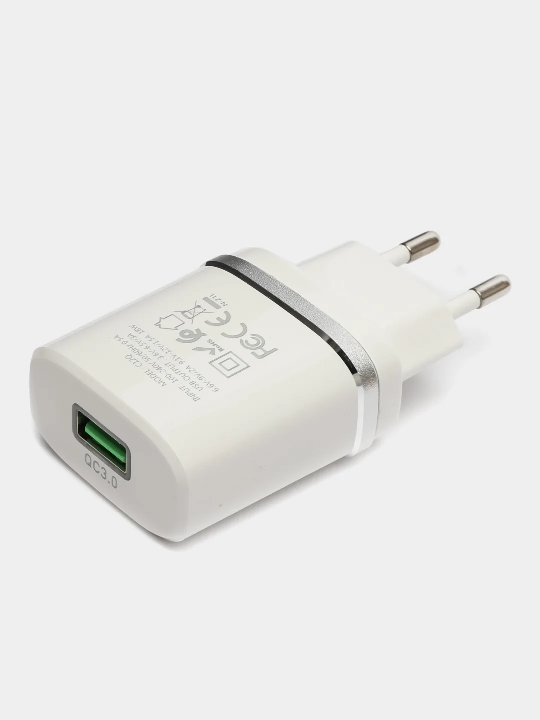 Белый сетевая зарядка USB