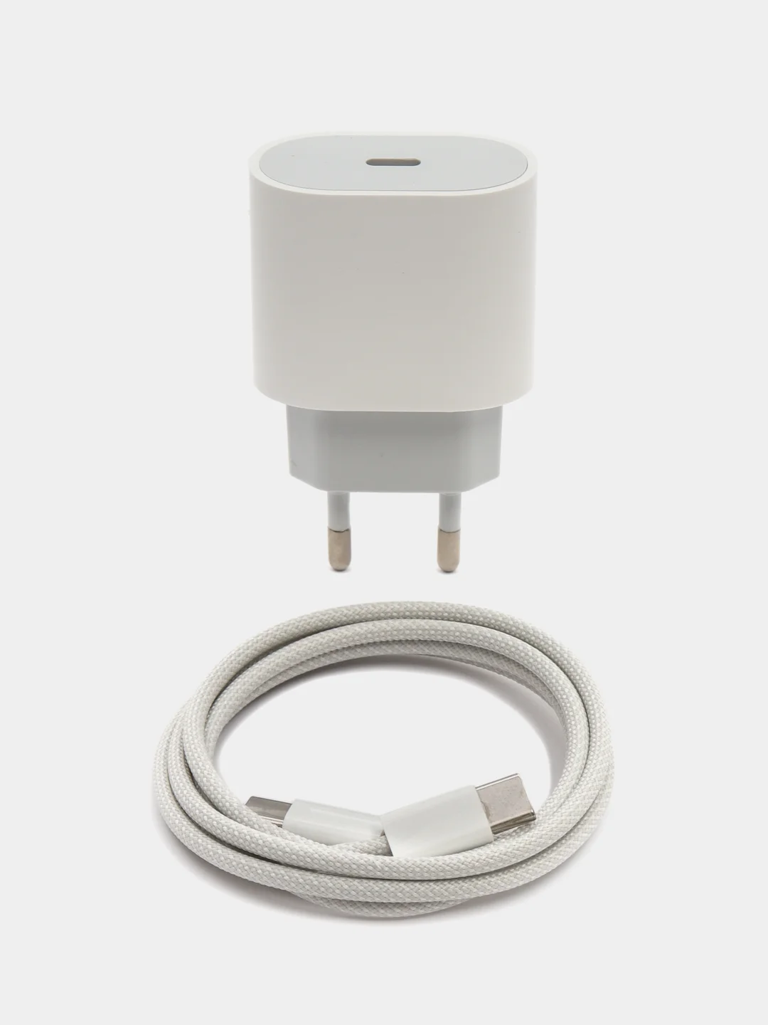 Белый блок питания (быстрая зарядка) для Iphone +кабель Type-c to Type-c