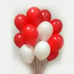 Воздушные шары, набор "Белое-красные"-20 шт