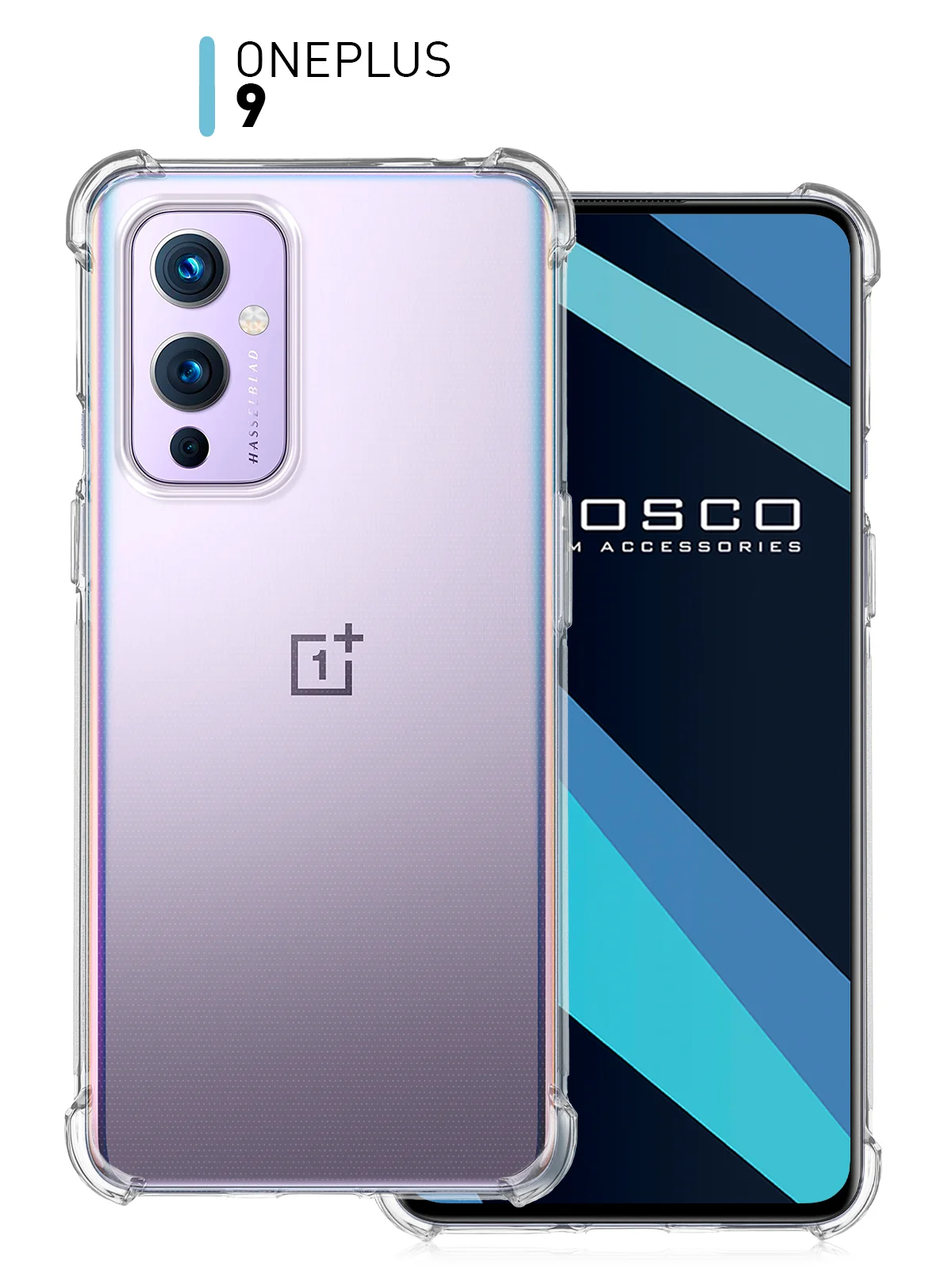 Прозрачный противоударный чехол для OnePlus 9 силиконовый BROSCORP прозрачный с защитой камер, углов