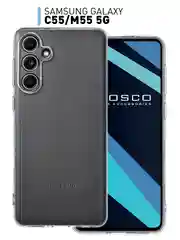 Прозрачный чехол для Samsung Galaxy C55 / M55 5G силиконовый ROSCO матовый / прозрачный, защита камер