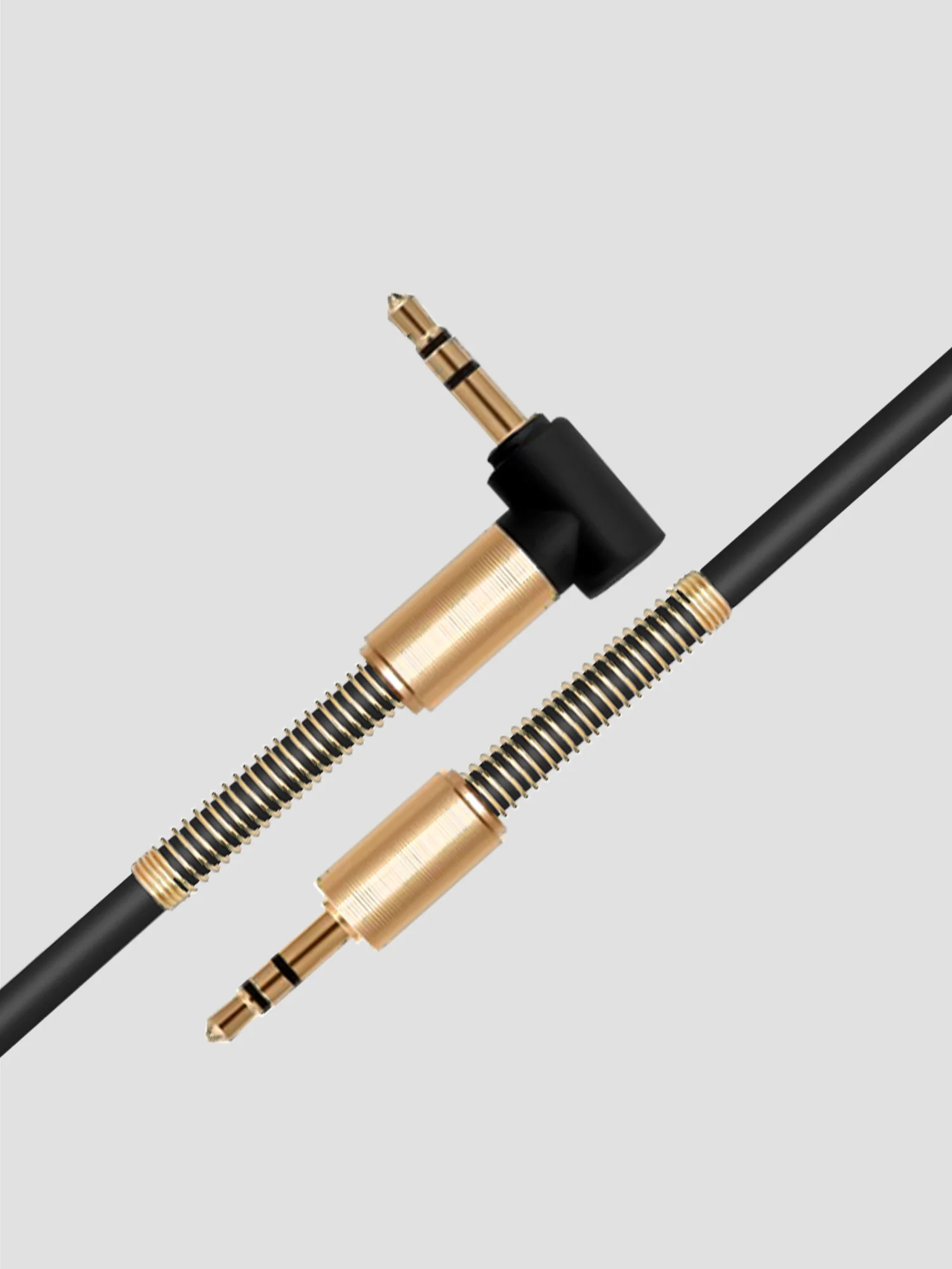 2630 КАБЕЛЬ 3.5 Jack  plug  - 3.5 Jack plug L=1м с пружиной Цвет: чёрный GAL