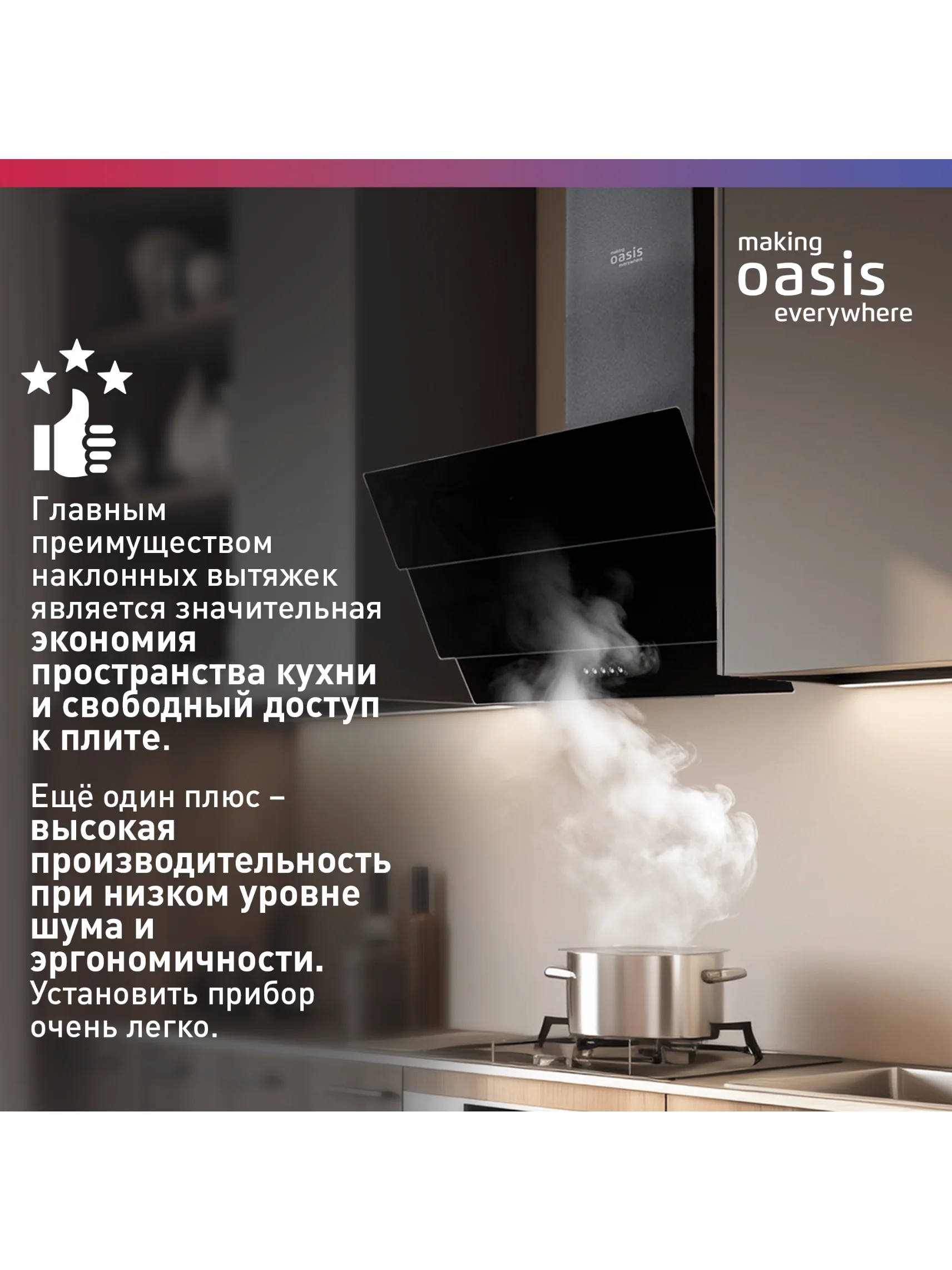 Черный вытяжка кухонная "making Оasis everywhere" NS-60B