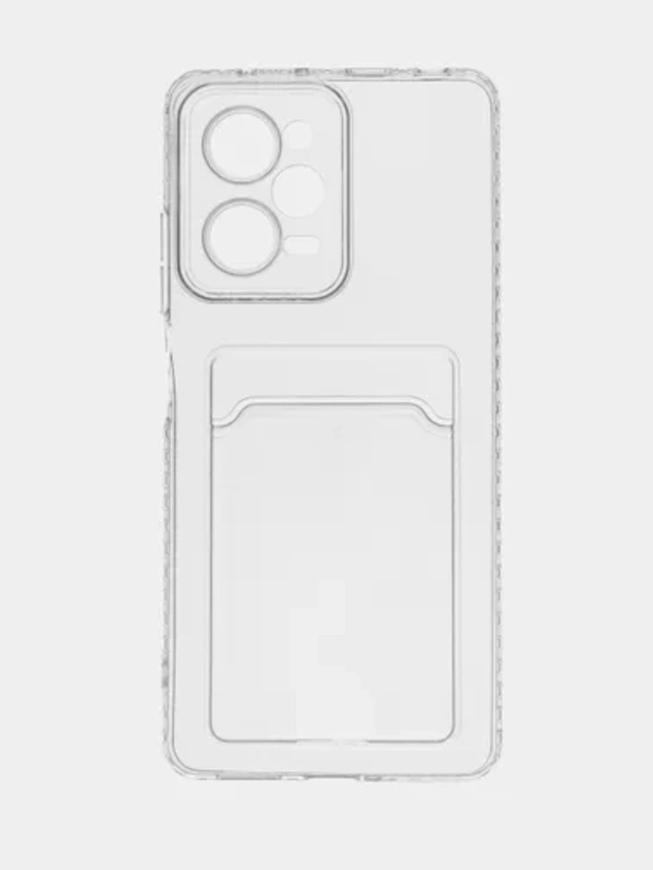 Чехол для Xiaomi Redmi Note 12 Pro Plus 5G / Poco X5 Pro, прозрачный, с карманом для карты