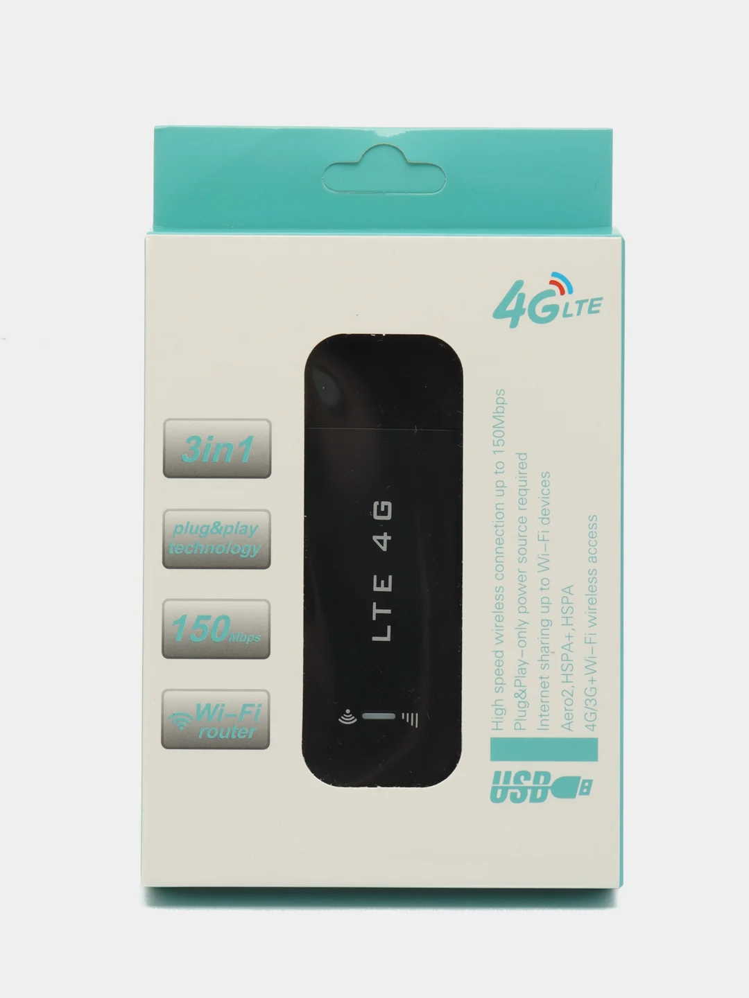 Белый usb Модем 4G WiFi роутер + 50 Гб в месяц (сим карта для модема в подарок)