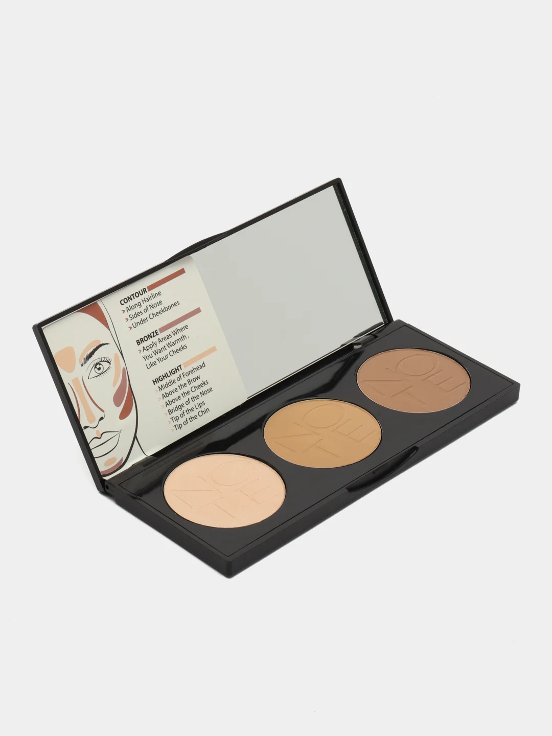 Бежевый меланж пудровая палетка NOTE Cosmetique perfecting contour kit powder palette для контурирования