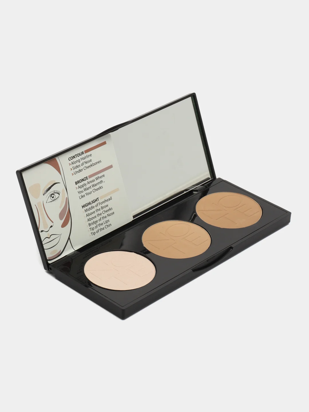 Светло-бежевый пудровая палетка NOTE Cosmetique perfecting contour kit powder palette для контурирования