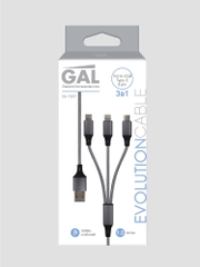 1227 Кабель GAL CU-1227 3 в 1 USB A - 8pin/Type C/microUSB 2.1A 1,2 m