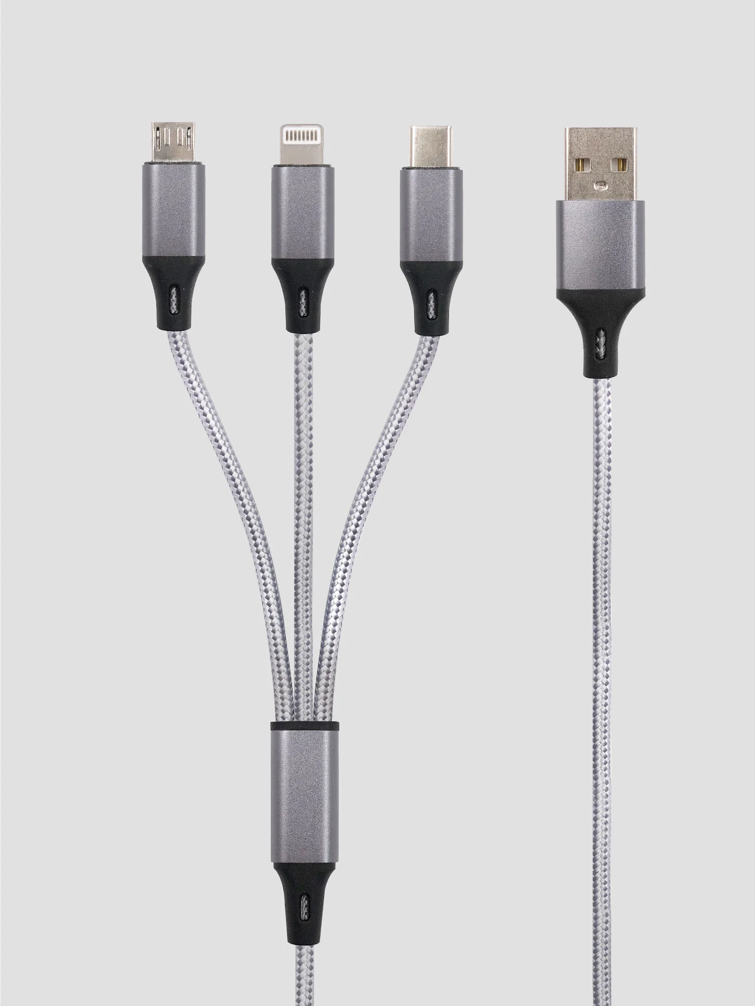 1227 Кабель GAL CU-1227 3 в 1 USB A - 8pin/Type C/microUSB 2.1A 1,2 m