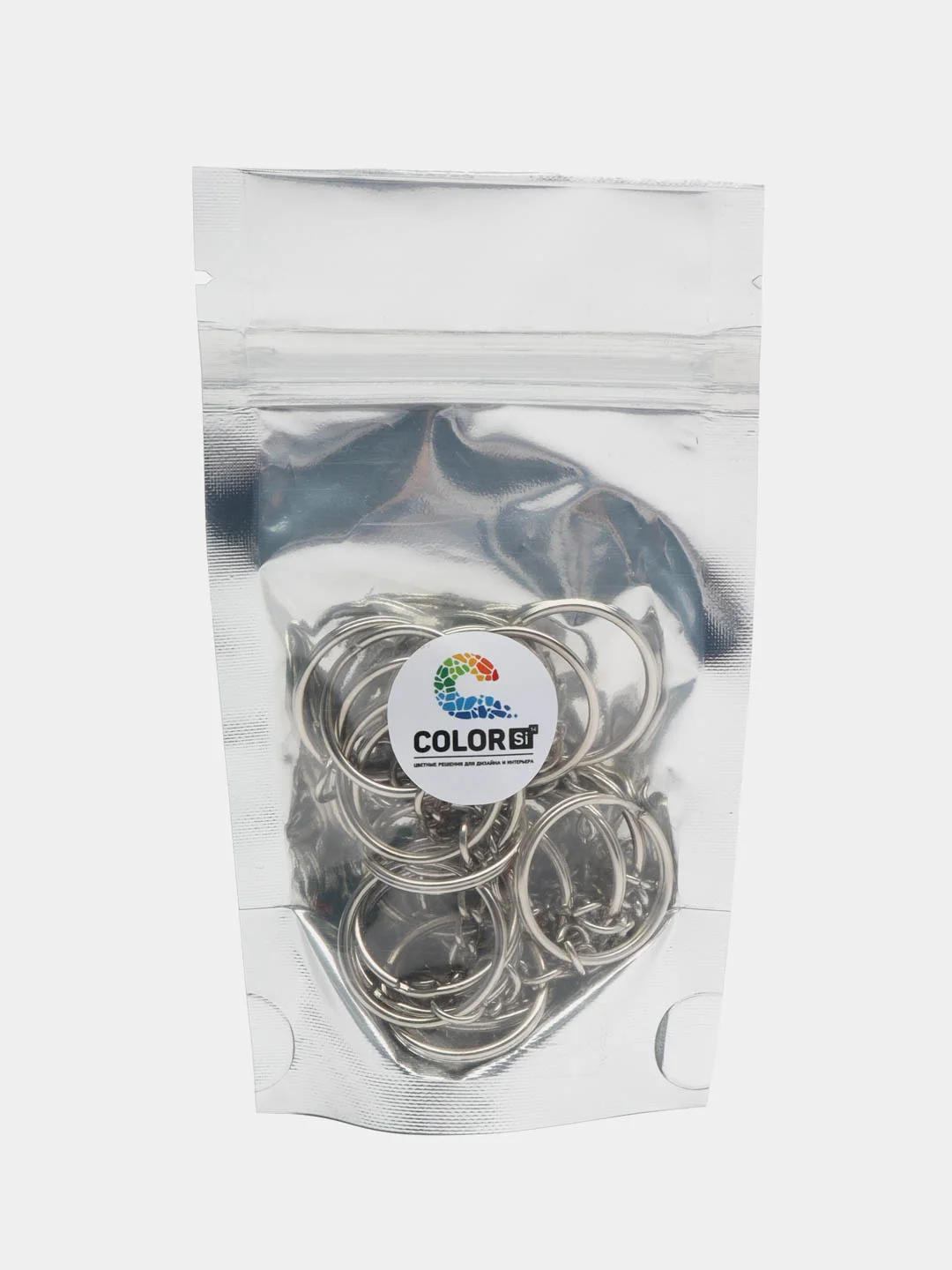 Кольцо для брелока с цепочкой, 20 шт, Color Si