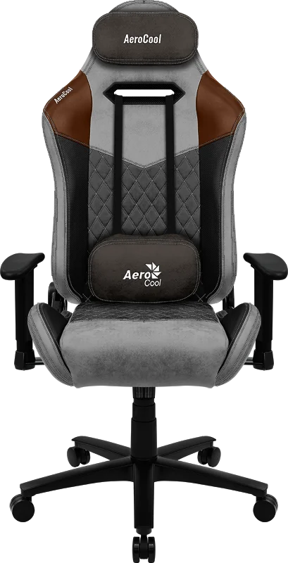 Кресло Aerocool DUKE Tan Grey (150кг, ткань AeroSuede, 2 подушки, 2D подлокотник)