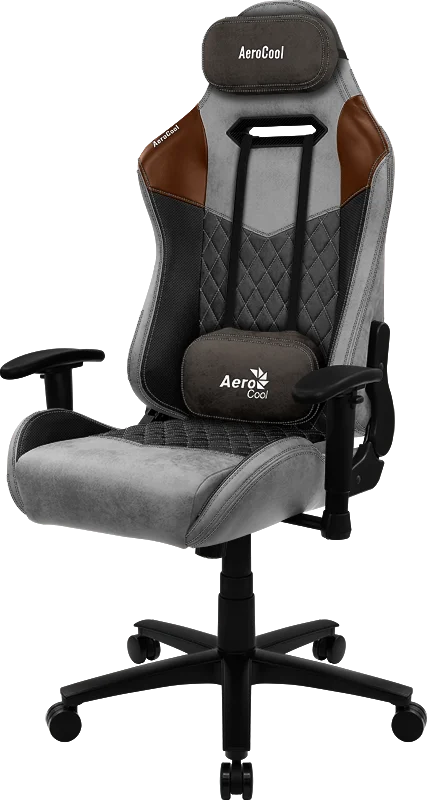 Кресло Aerocool DUKE Tan Grey (150кг, ткань AeroSuede, 2 подушки, 2D подлокотник)