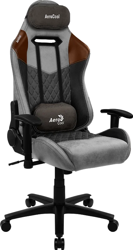 Кресло Aerocool DUKE Tan Grey (150кг, ткань AeroSuede, 2 подушки, 2D подлокотник)