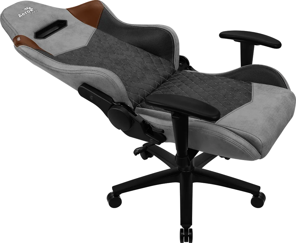 Кресло Aerocool DUKE Tan Grey (150кг, ткань AeroSuede, 2 подушки, 2D подлокотник)