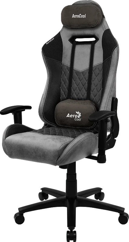 Кресло Aerocool DUKE Ash Black (150кг, ткань AeroSuede, 2 подушки, 2D подлокотник)