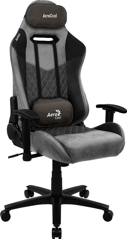 Кресло Aerocool DUKE Ash Black (150кг, ткань AeroSuede, 2 подушки, 2D подлокотник)