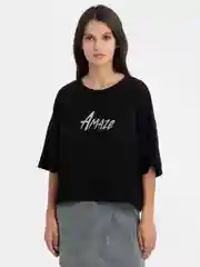 Черный футболка женская