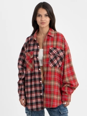 Oversized Рубашка в клетку,розовая