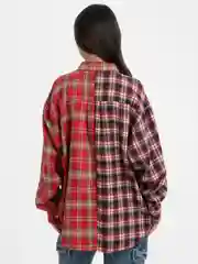 Oversized Рубашка в клетку,розовая