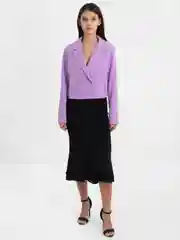 Карамельный стильный кроп пиджак