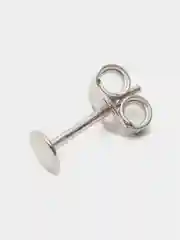 Серый моно-серьга из серебра , 1 штука