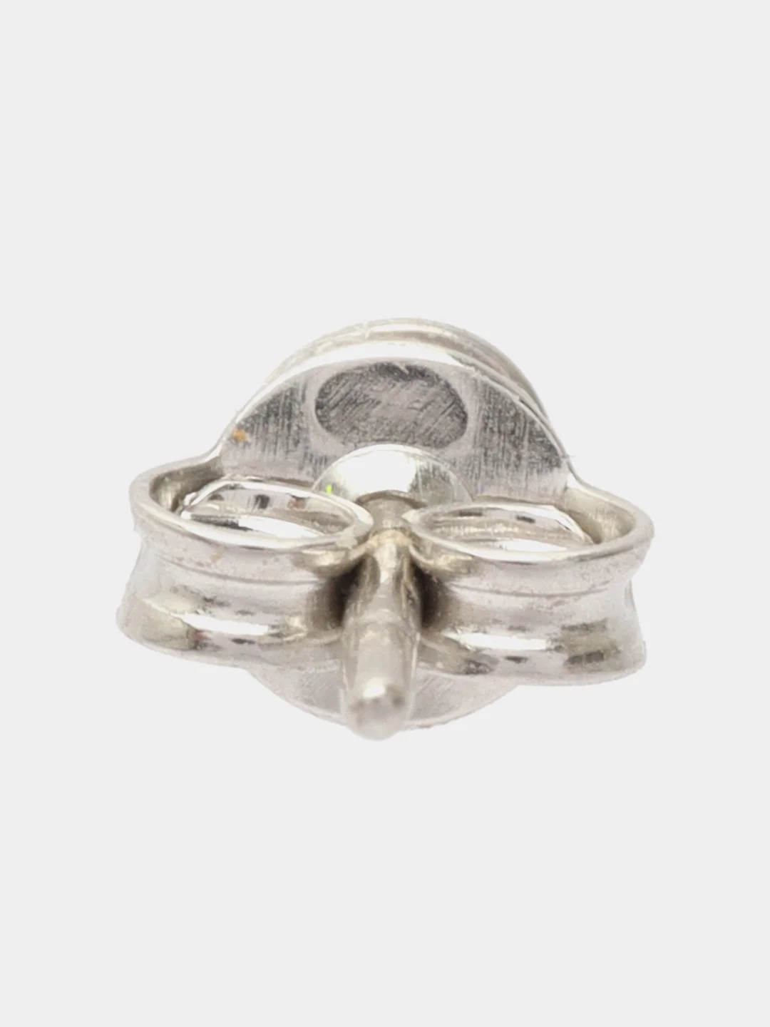 Серый моно-серьга из серебра , 1 штука