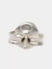 Серый моно-серьга из серебра , 1 штука