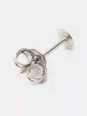 Серый моно-серьга из серебра , 1 штука