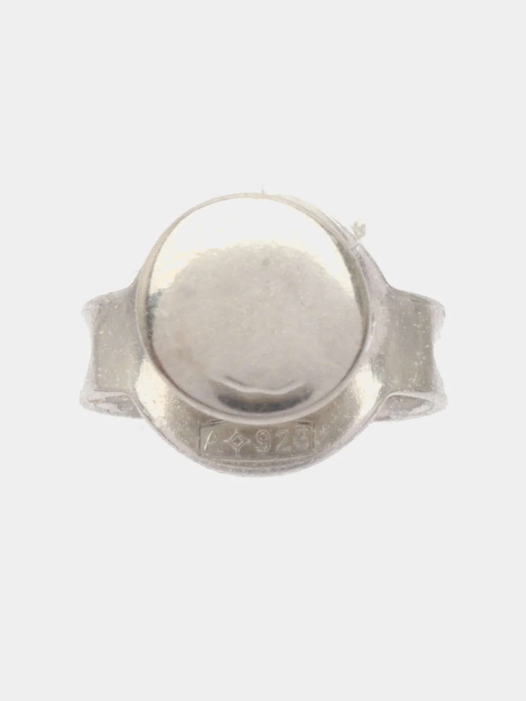 Серый моно-серьга из серебра , 1 штука