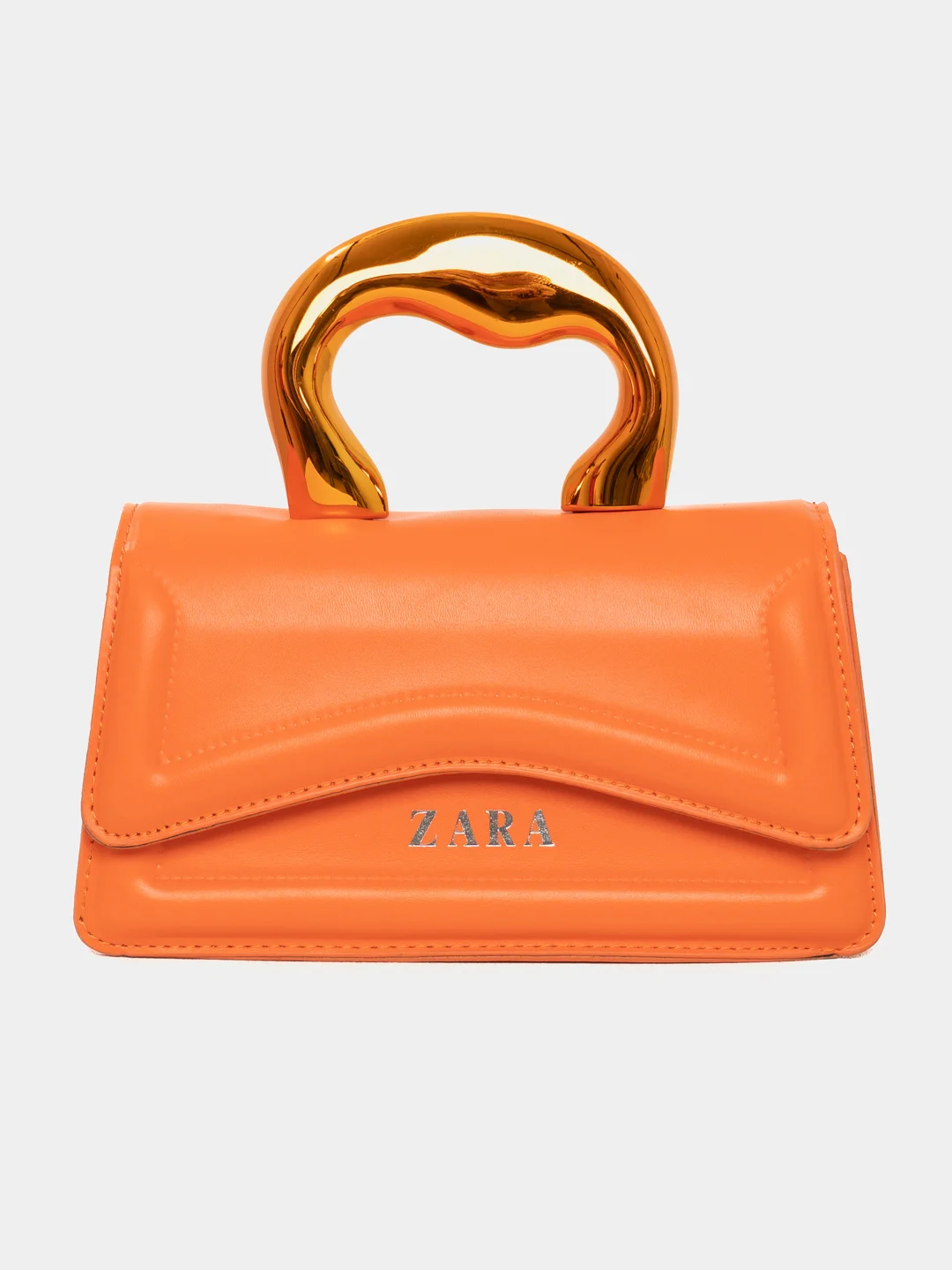 Оранжевый сумка Zara с короткой и длинной ручкой