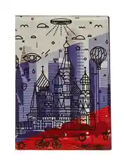 Голубой обложка для паспорта и водительского удостоверения с удерживающей резинкой 13,7х9,6 см