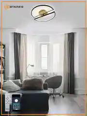 Управляемая светодиодная  потолочная люстра с пультом  Estares WOODY LOFT 75 W, до 20 кв.м