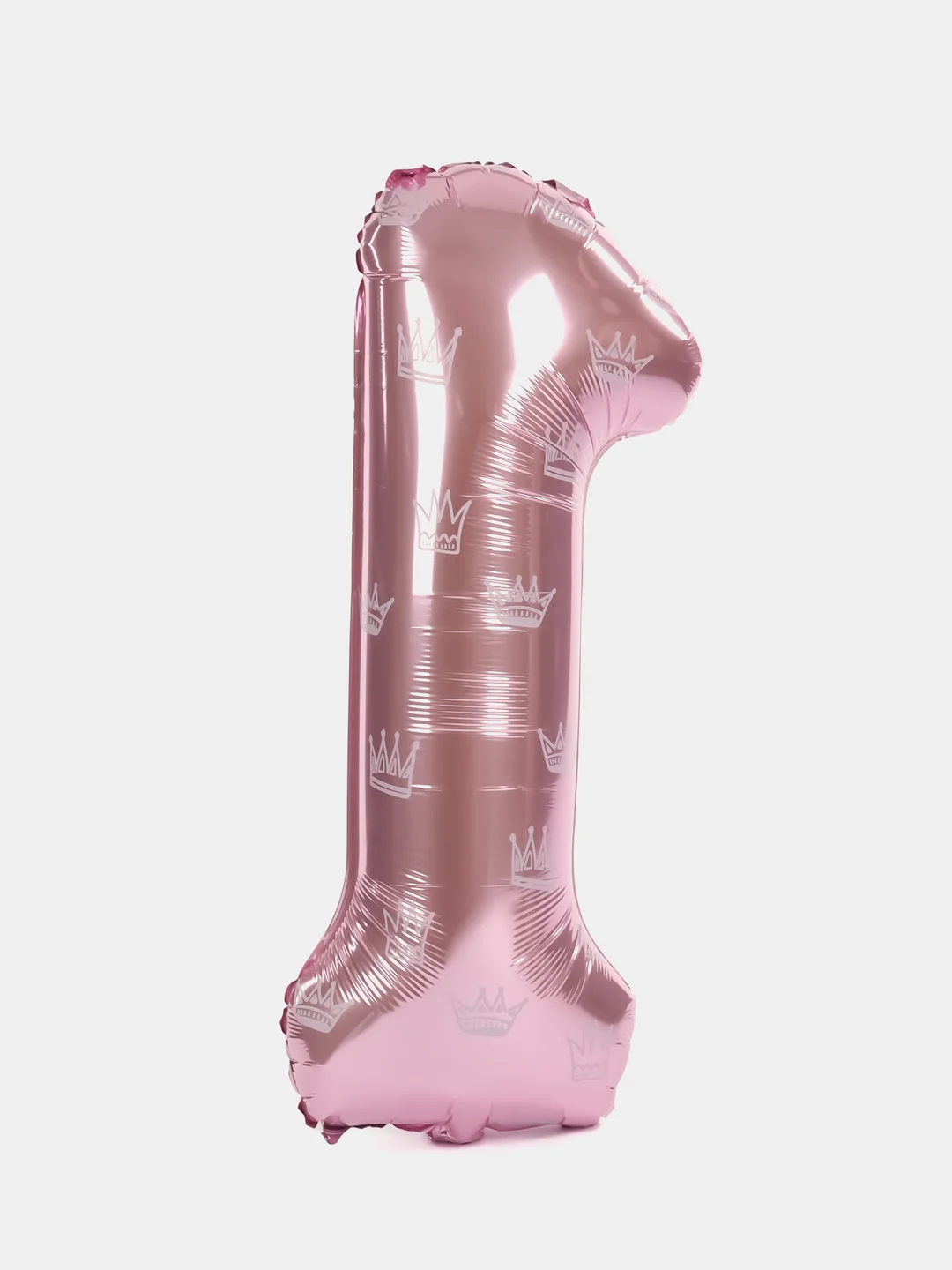 Ледяной шар фольгированный 40 "Цифра 1" , корона, с днем рождения, на годик