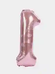 Ледяной шар фольгированный 40 "Цифра 1" , корона, с днем рождения, на годик