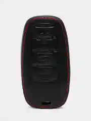 Кожаный чехол для смарт ключа красная нить Haval Jolion, H5, H6, F7, Dargo №805