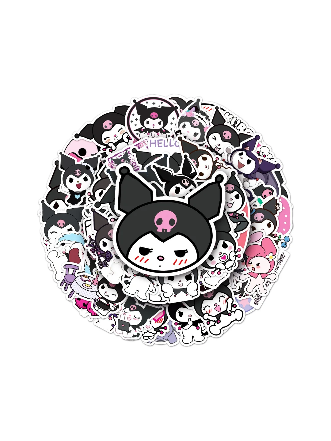 Наклейки Kuromi(Куроми), Капибара, Милые Котики-50 штук