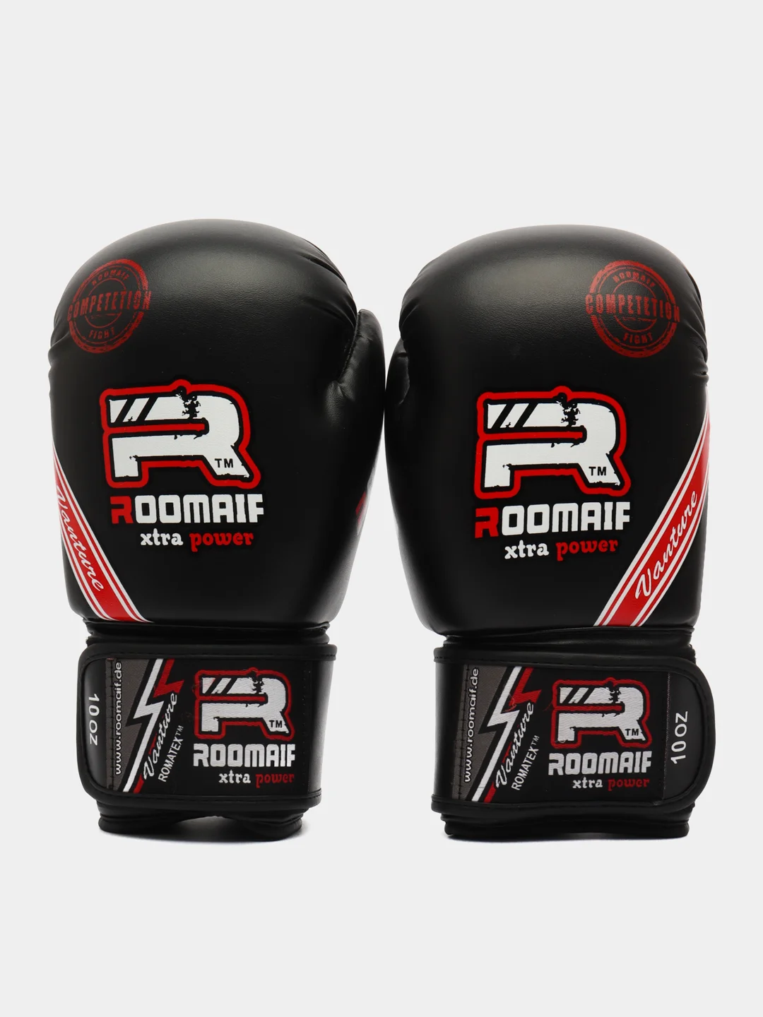 Черный боксерские перчатки Roomaif Xtra Power, 8-12 унц