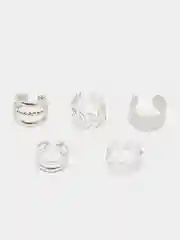 Серебряный серьги каффы без прокола, набор 5 шт