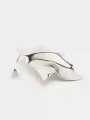 Серебряный серьги бижутерия женские, крупные, мятые, из титановой стали