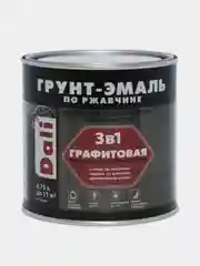 ДАЛИ Грунт-эмаль 3 в 1 по ржавчине графитовая, цвет Серебристый, 0,75 л