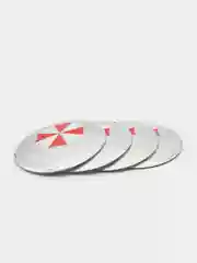 Серебряный наклейки на диски, колпаки Umbrella Corporation, изогнутые Амбрелла, 4 штуки