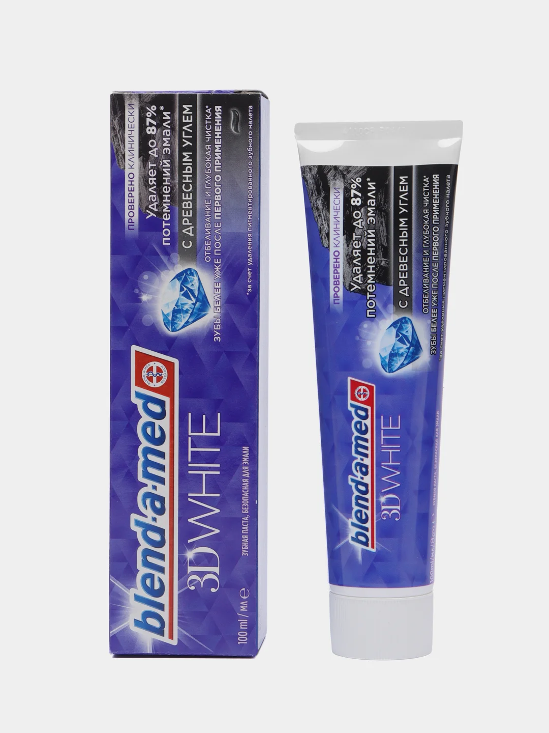 Угольный зубная паста Blend-a-med 3D White, 100 мл
