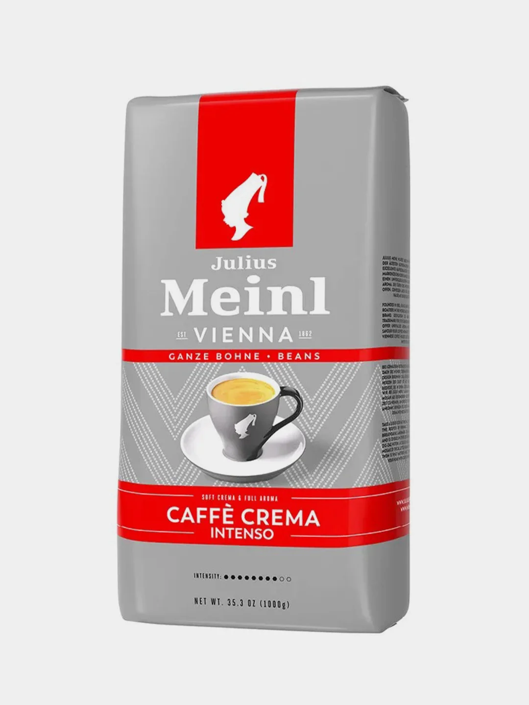 Кофе в зернах Julius Meinl Caffe Crema Intenso для молочных напитков, тёмная обжарка, 1 кг