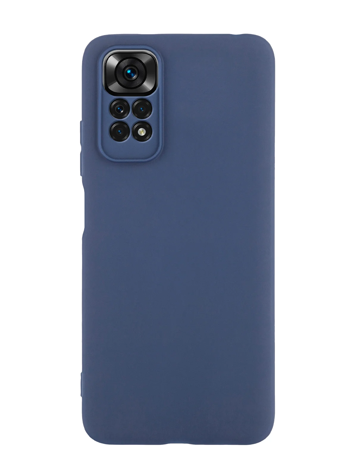 Синий чехол для Xiaomi Redmi Note 11, 11S силиконовый  BROSCORP матовый тонкий с защитой камер