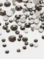 Стразы для маникюра, дизайн для ногтей металлик, графитный Nail ART